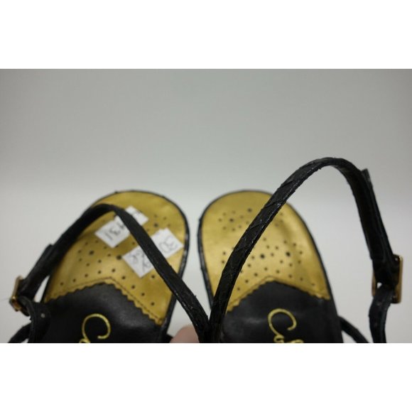 Cole Haan Air Black Snakeskin Print Buckle Slingback High Sandals Women's 7.5 B - Picture 9 of 11